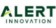The Alert Innovation logo features bold, green text, with the word 'ALERT' showcasing a stylized yellow lightning bolt integrated into the 'A.' Below it, 'INNOVATION' is written in smaller capital letters.