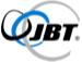 The image is a logo featuring two overlapping circles, one blue and one gray, with the black text "JBT" prominently centered at their intersection.