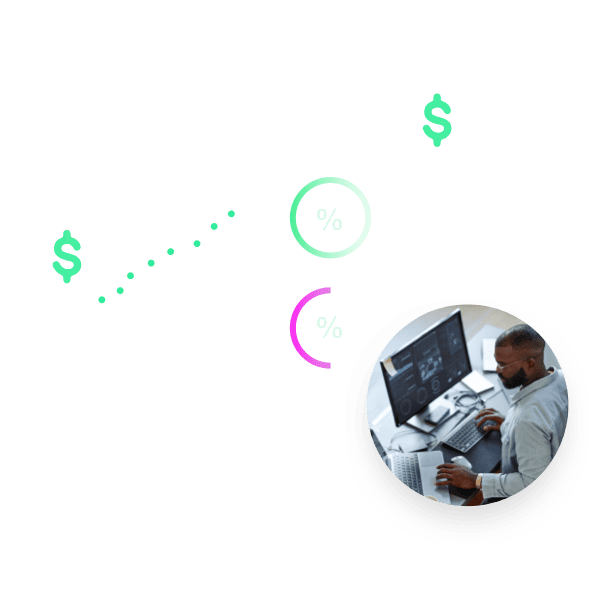 graph with percentages of iot vs money