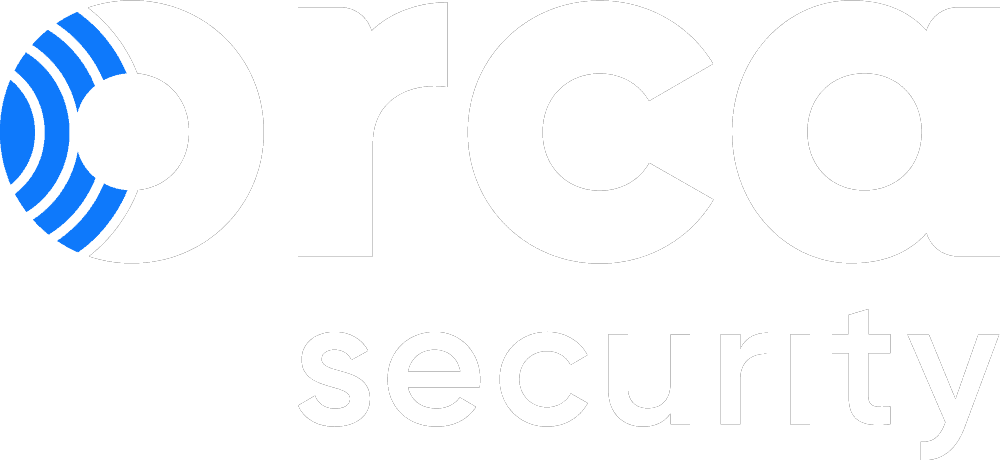The logo, highlighting a partnership in security, features the words "Orca Security" in bold white font against a black background. The letter "O" is artistically enhanced with blue wave-like patterns on the left side, emphasizing its connection to Orca's aquatic theme.