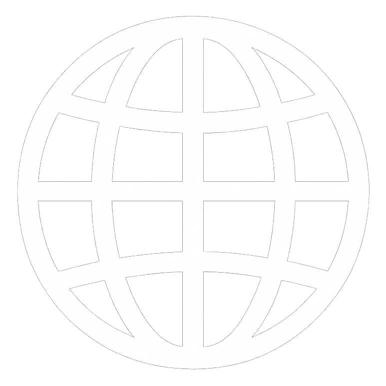 A simple black and white VividCloud globe icon featuring latitude and longitude lines.