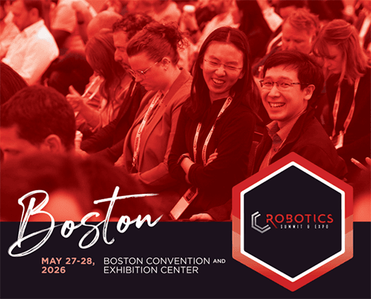 Smiling attendees at a robotics summit in Boston, May 27-28, 2026, at the Convention and Exhibition Center.